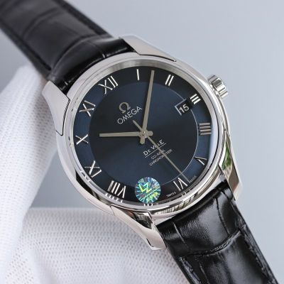Omega De Ville 8500 Movement 41MM Diamater Black Leather Strap Watch